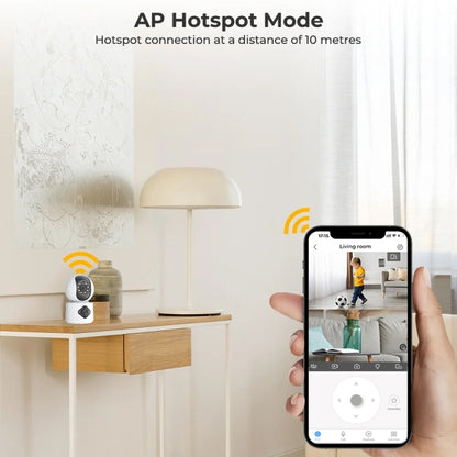 Y6204 4MP Zoom HD Indoor Waterproof Smart WiFi Camera, Specification:US Plug(White) by bashfashion