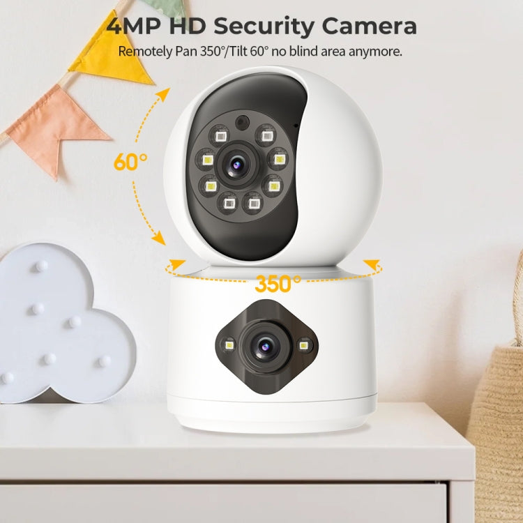 Y6204 4MP Zoom HD Indoor Waterproof Smart WiFi Camera, Specification:AU Plug(White) by bashfashion