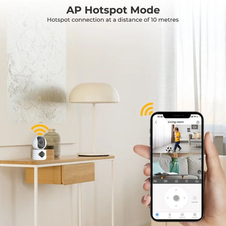 Y6204 4MP Zoom HD Indoor Waterproof Smart WiFi Camera, Specification:AU Plug(White) by bashfashion