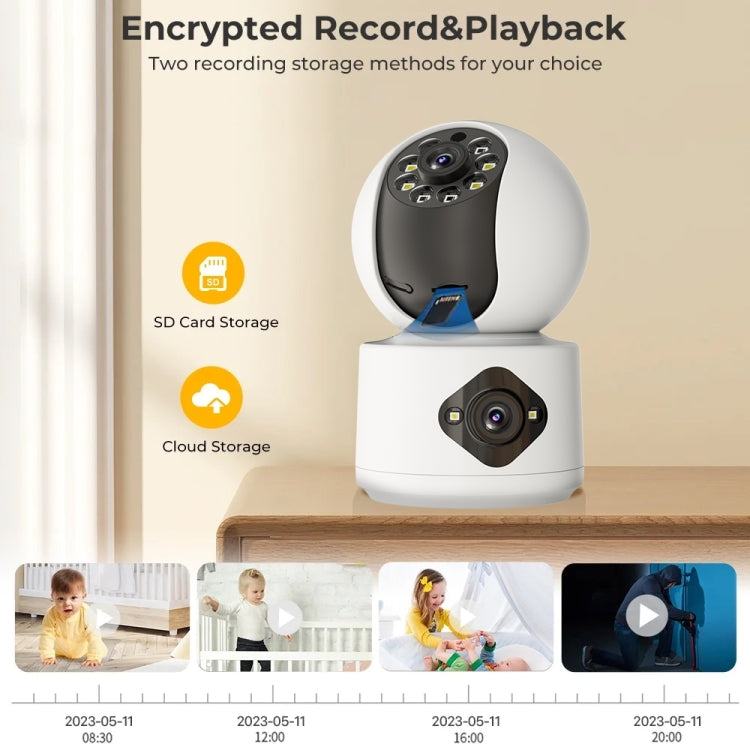 Y6204 4MP Zoom HD Indoor Waterproof Smart WiFi Camera, Specification:AU Plug(White) by bashfashion