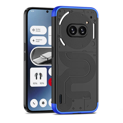 For Nothing Phone 2a GKK Three Stage Splicing Full Coverage PC Phone Case(Black Blue) by GKK