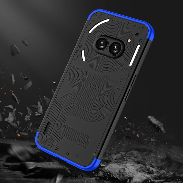 For Nothing Phone 2a GKK Three Stage Splicing Full Coverage PC Phone Case(Black Blue) by GKK