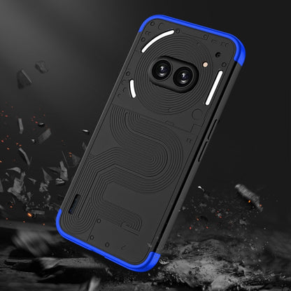 For Nothing Phone 2a GKK Three Stage Splicing Full Coverage PC Phone Case(Black Blue) by GKK