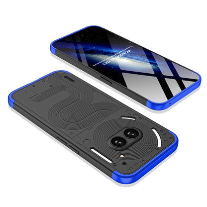 For Nothing Phone 2a GKK Three Stage Splicing Full Coverage PC Phone Case(Black Blue) by GKK