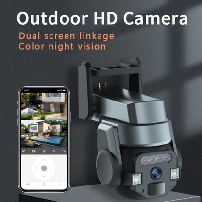 CF-Q812ES 5MP Two-way Voice Outdoor IP66 Waterproof WiFi Camera, Plug Type:US Plug(Grey) by bashfashion