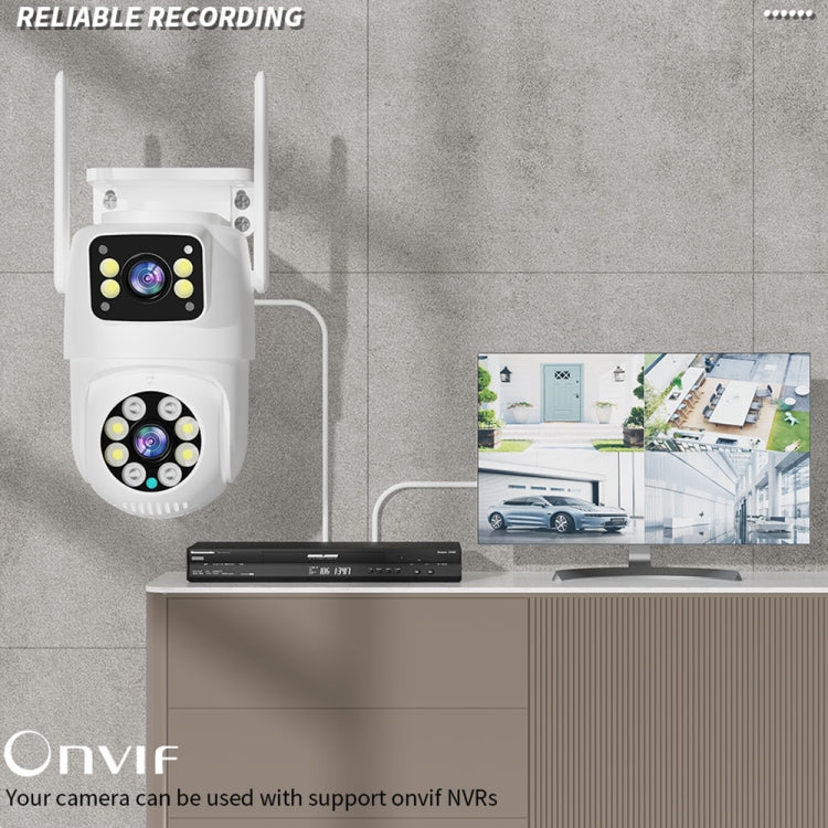 Q8216 4MP Two-way Voice Outdoor IP66 Waterproof WiFi Camera, Plug Type:EU Plug(White) by bashfashion