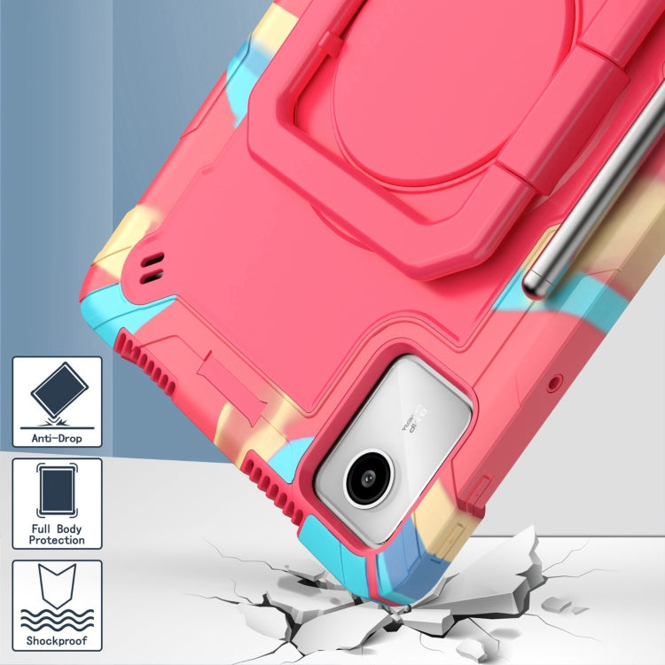 For Lenovo Tab M11/ Xiaoxin Pad 11 2024 Handle Robot Silicone Hybrid PC Tablet Case(Camouflage Rose Red) by bashfashion