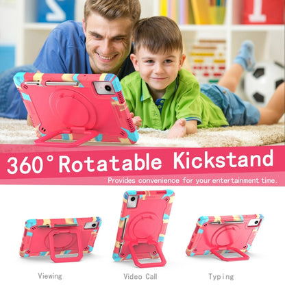 For Lenovo Tab M11/ Xiaoxin Pad 11 2024 Handle Robot Silicone Hybrid PC Tablet Case(Camouflage Rose Red) by bashfashion