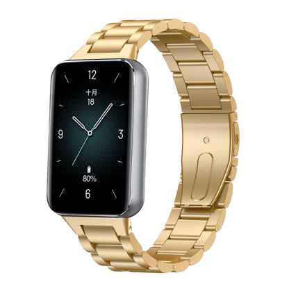 For Honor Band 9 Three Strains Metal Watch Band(Gold) by bashfashion