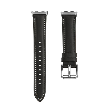 For Honor Band 9 Genuine Leather Watch Band(Black) by bashfashion