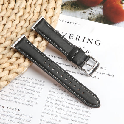 For Honor Band 9 Genuine Leather Watch Band(Black) by bashfashion