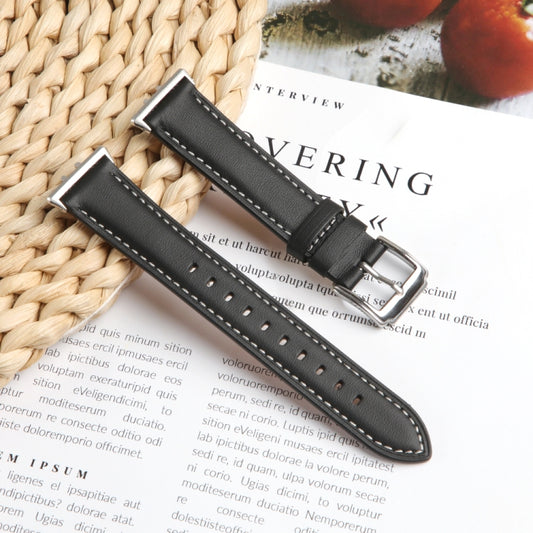 For Honor Band 9 Genuine Leather Watch Band(Black) by bashfashion