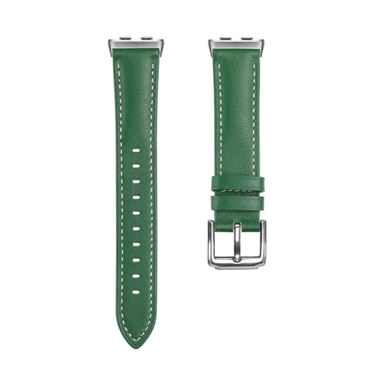 For Honor Band 9 Genuine Leather Watch Band(Green) by bashfashion