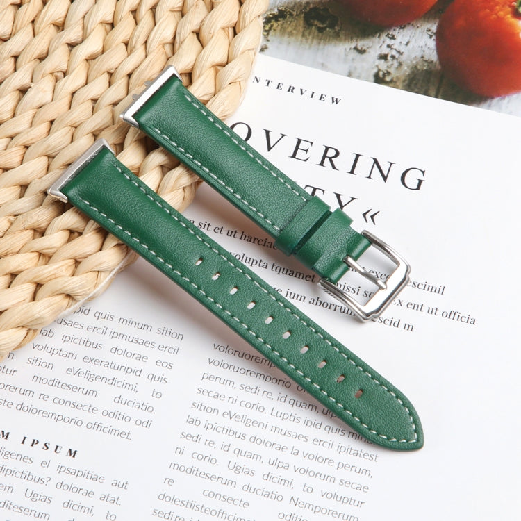 For Honor Band 9 Genuine Leather Watch Band(Green) by bashfashion