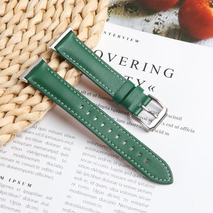 For Honor Band 9 Genuine Leather Watch Band(Green) by bashfashion