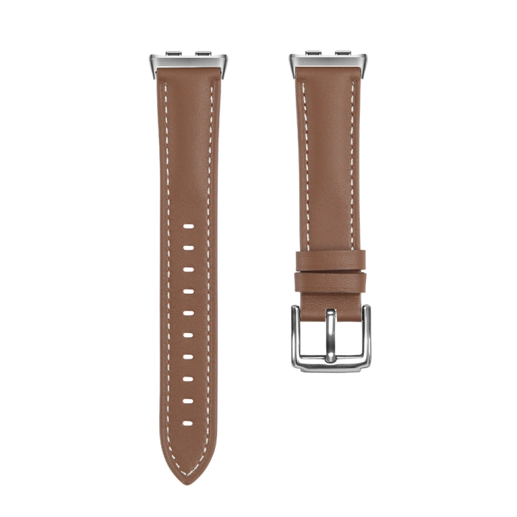 For Honor Band 9 Genuine Leather Watch Band(Brown) by bashfashion