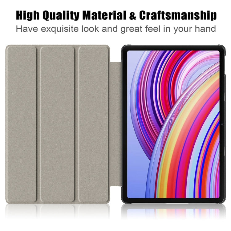 For Xiaomi Redmi Pad Pro 12.1 Custer Painted 3-Fold Stand Leather Smart Tablet Case(Graffiti) by bashfashion