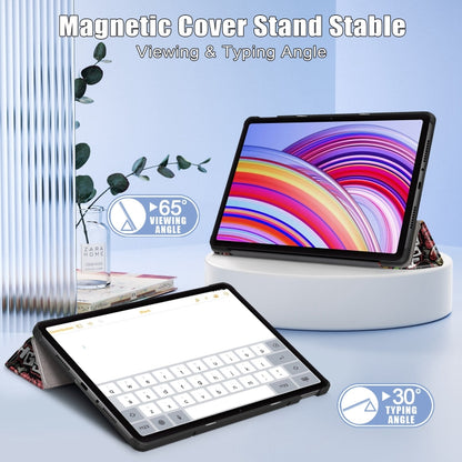 For Xiaomi Redmi Pad Pro 12.1 Custer Painted 3-Fold Stand Leather Smart Tablet Case(Graffiti) by bashfashion