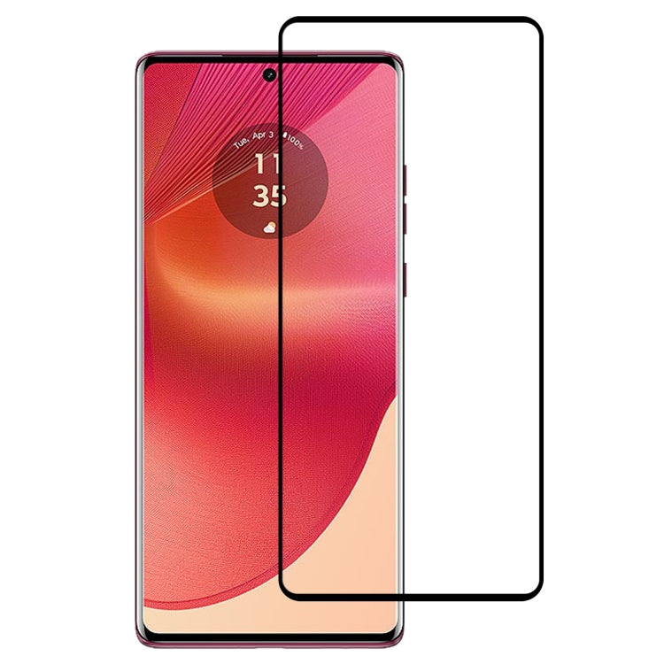 For Motorola Edge 50 Fusion Edge Glue 9H HD 3D Curved Edge Tempered Glass Film(Black) by bashfashion