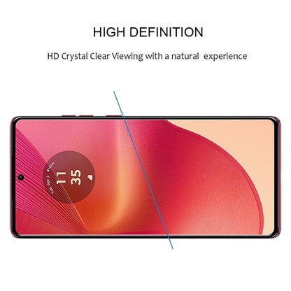 For Motorola Edge 50 Fusion Edge Glue 9H HD 3D Curved Edge Tempered Glass Film(Black) by bashfashion