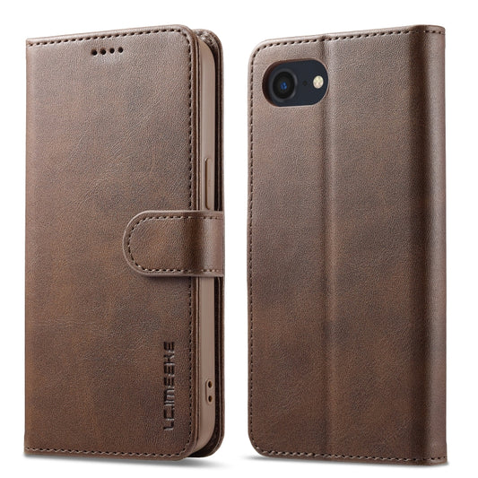 LC.IMEEKE Calf Texture Horizontal Flip Leather Case For iPhone 16e(Brown) by LC.IMEEKE
