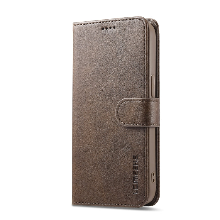 LC.IMEEKE Calf Texture Horizontal Flip Leather Case For iPhone 16e(Brown) by LC.IMEEKE