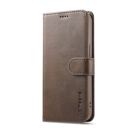 LC.IMEEKE Calf Texture Horizontal Flip Leather Case For iPhone 16e(Brown) by LC.IMEEKE