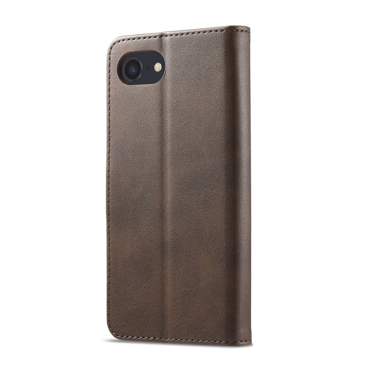 LC.IMEEKE Calf Texture Horizontal Flip Leather Case For iPhone 16e(Brown) by LC.IMEEKE