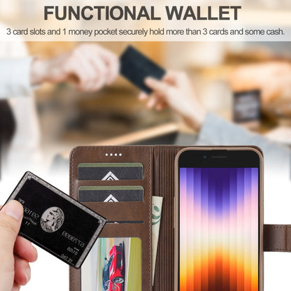 LC.IMEEKE Calf Texture Horizontal Flip Leather Case For iPhone 16e(Brown) by LC.IMEEKE