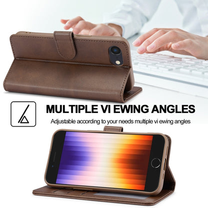 LC.IMEEKE Calf Texture Horizontal Flip Leather Case For iPhone 16e(Brown) by LC.IMEEKE