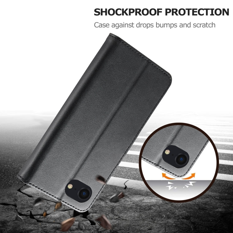 LC.IMEEKE Calf Texture Horizontal Flip Leather Case For iPhone 16e(Black) by LC.IMEEKE