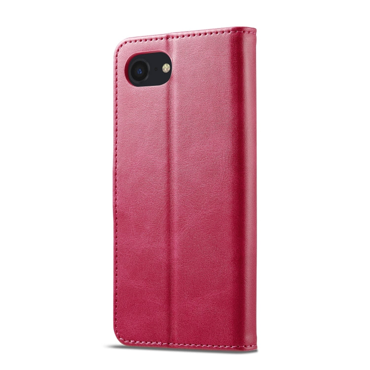 LC.IMEEKE Calf Texture Horizontal Flip Leather Case For iPhone 16e(Red) by LC.IMEEKE