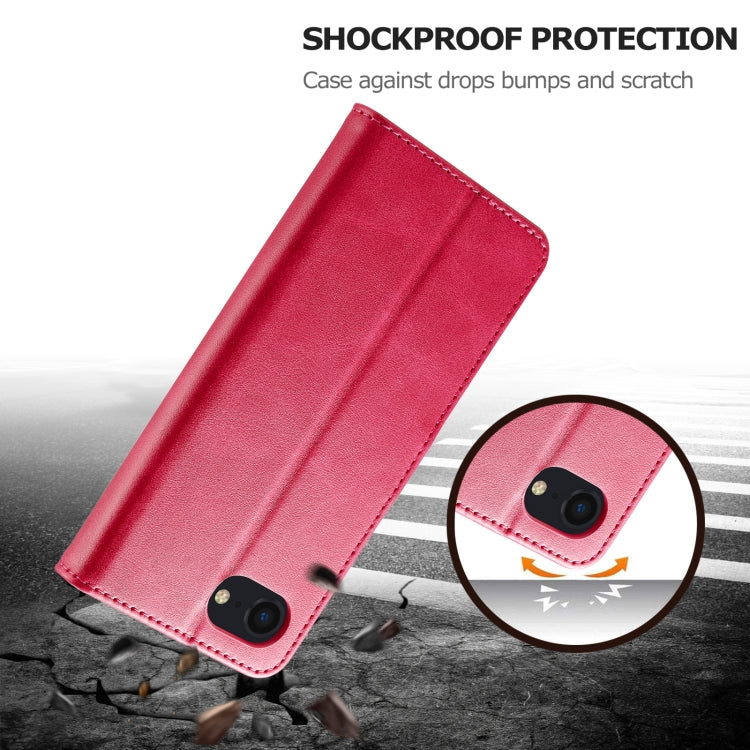 LC.IMEEKE Calf Texture Horizontal Flip Leather Case For iPhone 16e(Red) by LC.IMEEKE