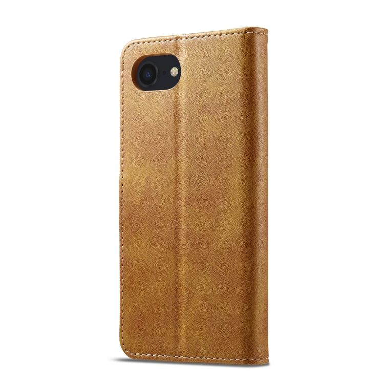 LC.IMEEKE Calf Texture Horizontal Flip Leather Case For iPhone 16e(Yellow) by LC.IMEEKE