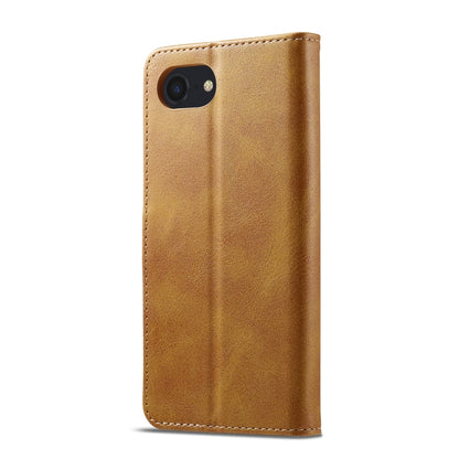 LC.IMEEKE Calf Texture Horizontal Flip Leather Case For iPhone 16e(Yellow) by LC.IMEEKE