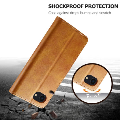 LC.IMEEKE Calf Texture Horizontal Flip Leather Case For iPhone 16e(Yellow) by LC.IMEEKE