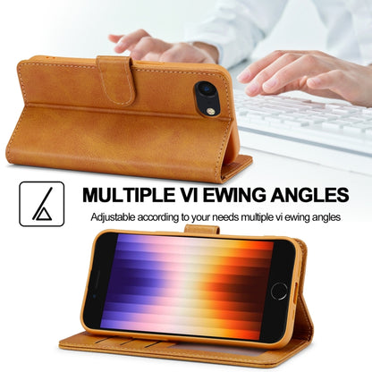 LC.IMEEKE Calf Texture Horizontal Flip Leather Case For iPhone 16e(Yellow) by LC.IMEEKE