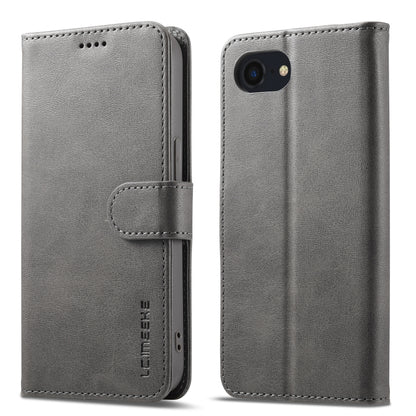 LC.IMEEKE Calf Texture Horizontal Flip Leather Case For iPhone 16e(Grey) by LC.IMEEKE