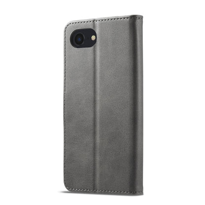 LC.IMEEKE Calf Texture Horizontal Flip Leather Case For iPhone 16e(Grey) by LC.IMEEKE