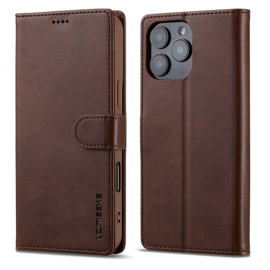 LC.IMEEKE Calf Texture Horizontal Flip Leather Case For iPhone 16 Pro Max(Brown) by LC.IMEEKE