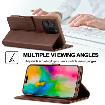 LC.IMEEKE Calf Texture Horizontal Flip Leather Case For iPhone 16 Pro Max(Brown) by LC.IMEEKE