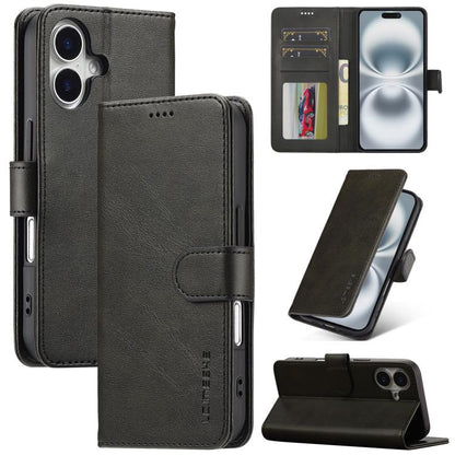 LC.IMEEKE Calf Texture Horizontal Flip Leather Case For iPhone 17(Black) by LC.IMEEKE