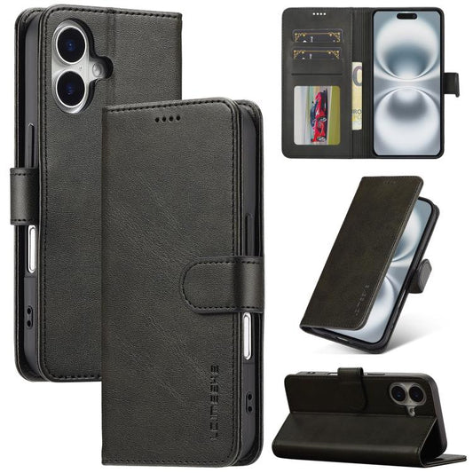 LC.IMEEKE Calf Texture Horizontal Flip Leather Case For iPhone 17(Black) by LC.IMEEKE