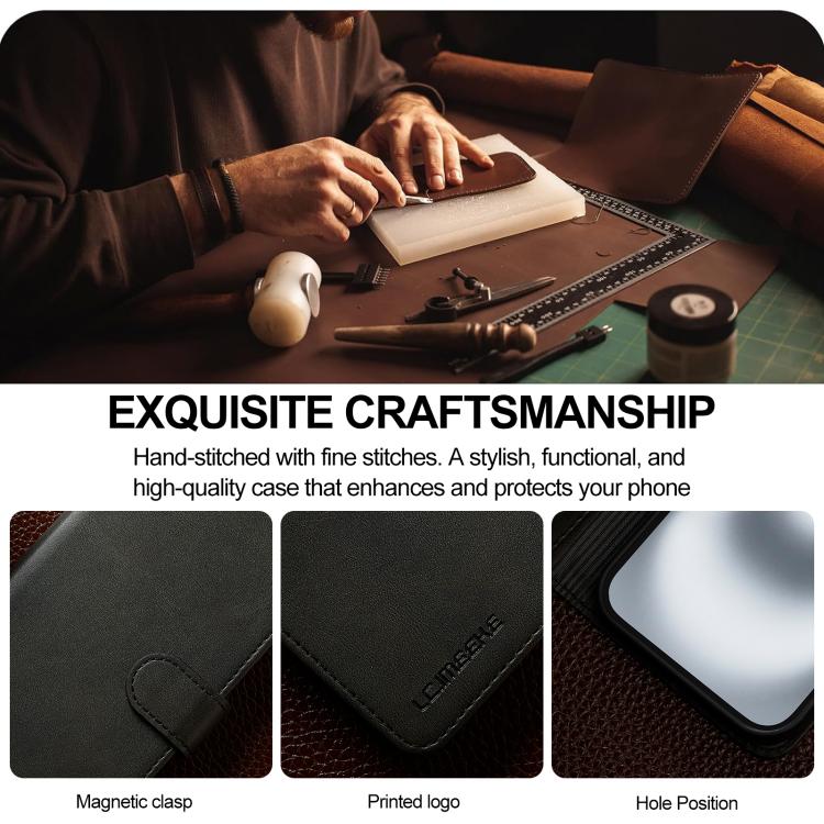 LC.IMEEKE Calf Texture Horizontal Flip Leather Case For iPhone 17(Black) by LC.IMEEKE