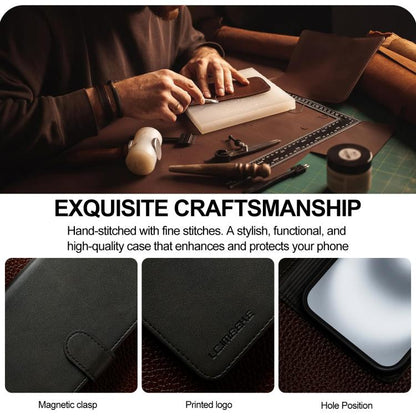 LC.IMEEKE Calf Texture Horizontal Flip Leather Case For iPhone 17(Black) by LC.IMEEKE