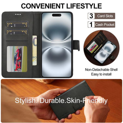 LC.IMEEKE Calf Texture Horizontal Flip Leather Case For iPhone 17(Black) by LC.IMEEKE