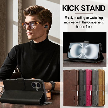 LC.IMEEKE Calf Texture Horizontal Flip Leather Case For iPhone 17(Black) by LC.IMEEKE