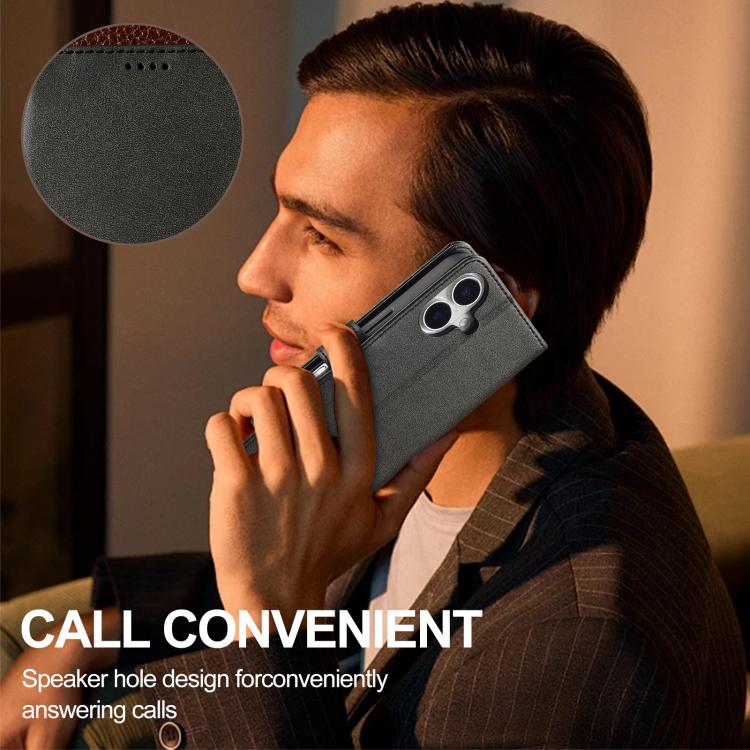 LC.IMEEKE Calf Texture Horizontal Flip Leather Case For iPhone 17(Black) by LC.IMEEKE