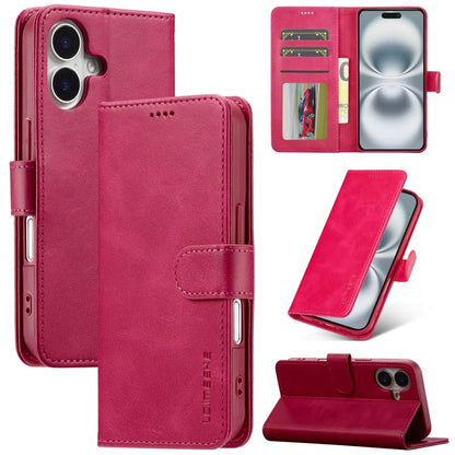 LC.IMEEKE Calf Texture Horizontal Flip Leather Case For iPhone 17(Red) by LC.IMEEKE