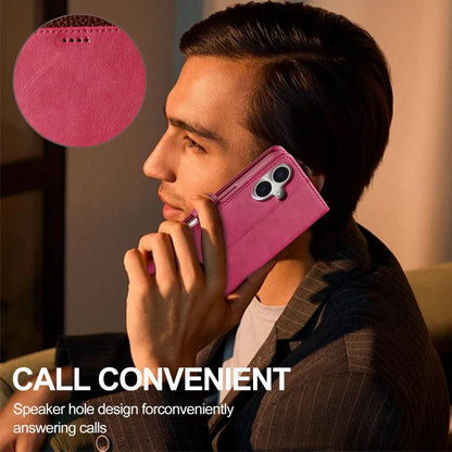 LC.IMEEKE Calf Texture Horizontal Flip Leather Case For iPhone 17(Red) by LC.IMEEKE